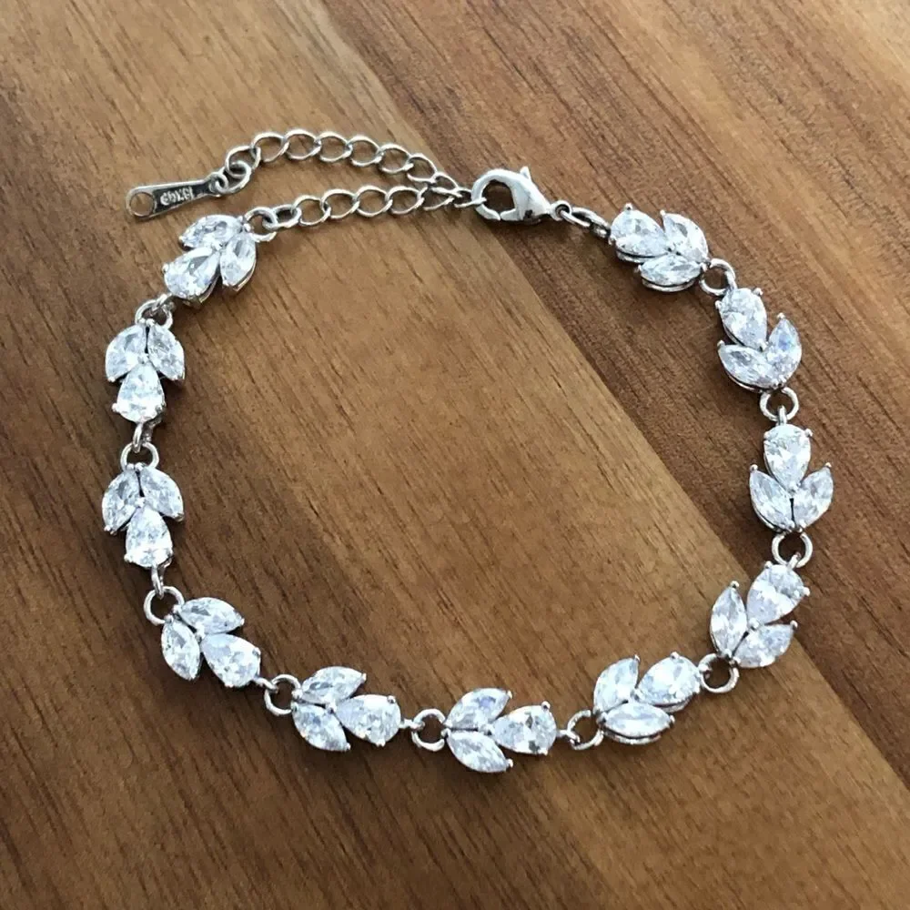 CZ Bracelet | 18K White Gold Plated | 6.5” Adjustable